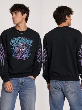 Observance‎ Black/Purple/Teal Crewneck | Mens Size Medium | NEW!!!✔️